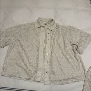 PXG Cream Lace Swim Coverup